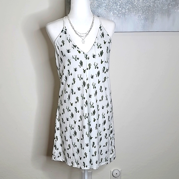 Woman's Incredibly Soft Cactus V-Neck Strappy Nightgown Dress - Picture 1 of 5